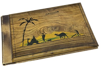 Lot 474 - A small lacquered wood souvenir album '...