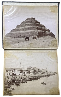 Lot 453 - Vintage photograph album, mostly large...