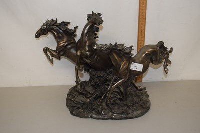 Lot 72 - A modern Academy bronzed resin model of three...