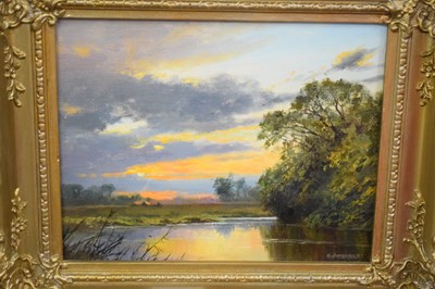 Lot 214 - AR Herbert, signed oil, landscape, 18 x 32cm...