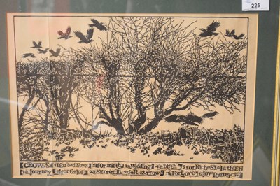 Lot 225 - AR H John Jackson, (b. 1938), 'Crows', black...
