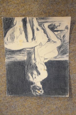 Lot 282 - Unsigned drawing of a seated nude, 18 x 14cm,...