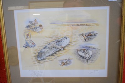 Lot 295 - John Paley, Duck shooting, coloured print,...