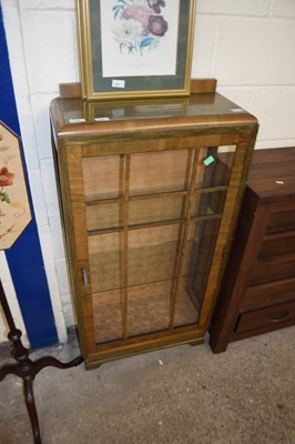 Lot 402 - An Art Deco style walnut veneered china...