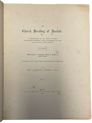 Lot 22 - THE REV EDMUND FARRER: THE CHURCH HERLADRY OF...
