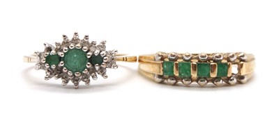Lot 119 - Two 9ct emerald rings: to include a 9ct...