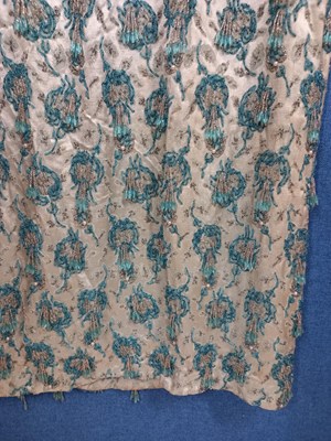 Lot 39 - A mid 20th century blue beaded shift dress and...
