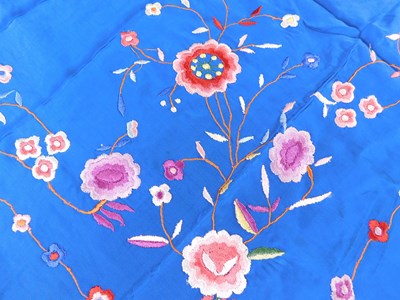 Lot 7 - A late 19th/early 20th century blue silk...