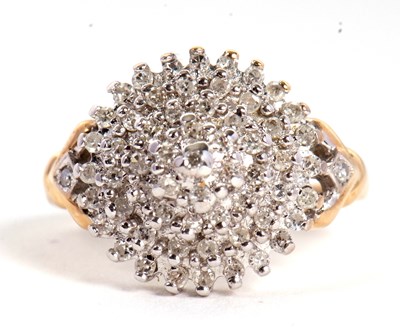 Lot 32 - A 9ct diamond cluster ring, the cluster...