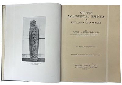 Lot 43 - ALFRED C FRYER: WOODEN MONUMENTAL EFFIGIES IN...