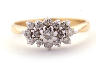 Lot 68 - A diamond cluster ring, set with round...