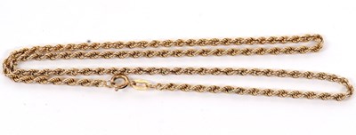Lot 274 - A 9ct rope twist necklace, with stag stamped...