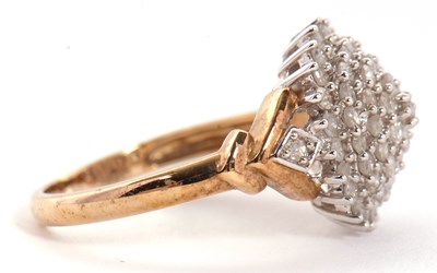 Lot 13 - A 9ct diamond cluster ring, the tiered cluster...