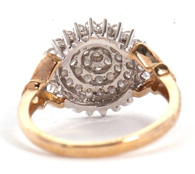 Lot 13 - A 9ct diamond cluster ring, the tiered cluster...