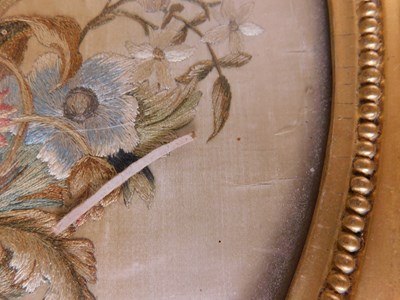Lot 192 - A very near pair of silkwork pictures, both of...