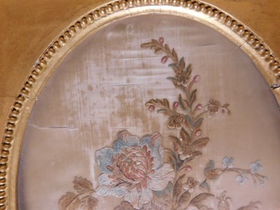 Lot 192 - A very near pair of silkwork pictures, both of...