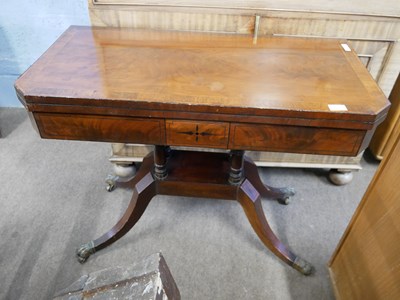 Lot 661 - A George IV mahogany and inlaid card table...