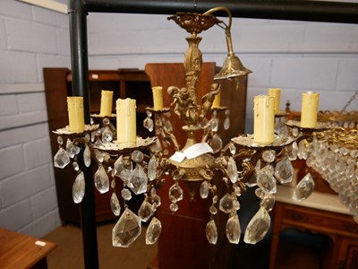 Lot 674 - 20th Century ceiling light fitting with brass...