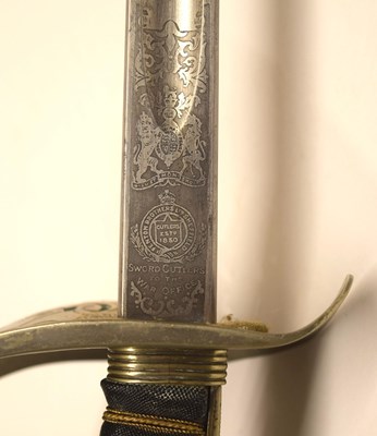 Lot 180 - GRV 1897 pattern Officers sword with Leather...