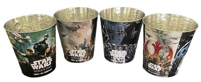 Lot 95 - Four Star Wars: Rogue One tin popcorn buckets