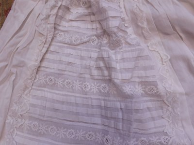 Lot 157 - Two christening gowns, four linen pillowcases...