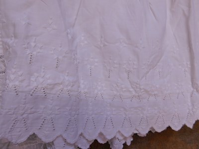 Lot 157 - Two christening gowns, four linen pillowcases...