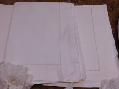 Lot 157 - Two christening gowns, four linen pillowcases...
