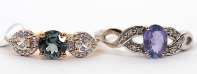 Lot 87 - Two gemset rings: to include a 9ct white gold...