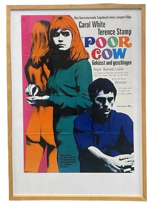 Lot 990 - A framed German one sheet poster for Poor Cow,...