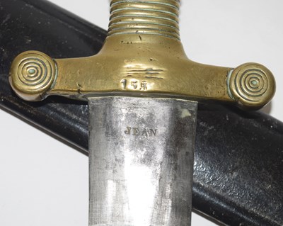 Lot 203 - French 1831 pattern artillery short sword with...