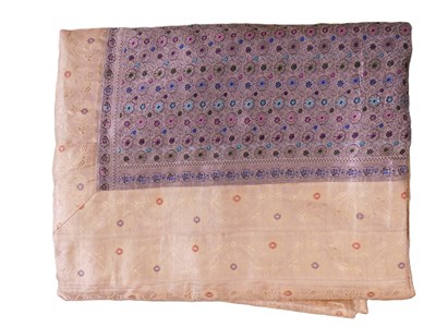 Lot 209 - An Indian cotton and silk bedspread, with...