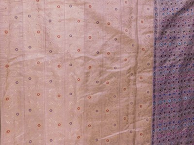 Lot 209 - An Indian cotton and silk bedspread, with...