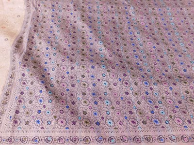 Lot 209 - An Indian cotton and silk bedspread, with...