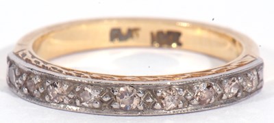 Lot 15 - Diamond half eternity ring, the top section...