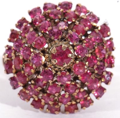 Lot 26 - Modern cocktail ring of dome shape set with...