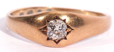 Lot 49 - Antique 18ct gold single stone diamond ring,...