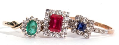 Lot 60 - Mixed Lot: modern 9ct gold green stone and...