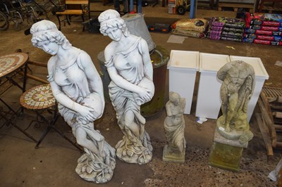 Lot 1111 - Mixed lot including two resin statues together...