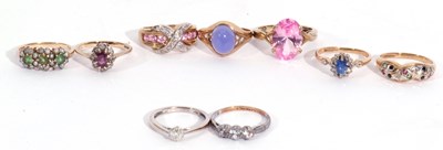 Lot 73 - Mixed Lot: five small 9ct diamond set rings,...