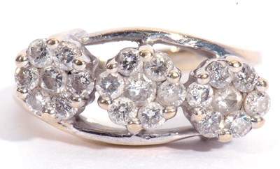 Lot 77 - 18ct white gold and diamond ring, a design...