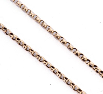 Lot 145 - Yellow metal belcher link chain with metal...