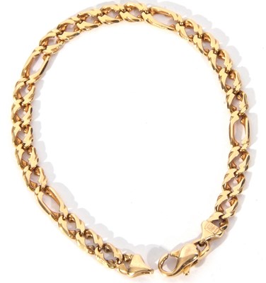 Lot 150 - 750 stamped flattened curb link bracelet,...