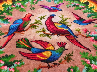 Lot 208 - An early 20th century velvet table cover/piano...