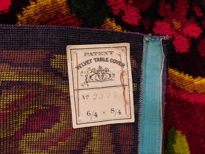 Lot 208 - An early 20th century velvet table cover/piano...
