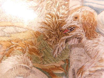 Lot 189 - A 19th century silkwork picture, the oval...