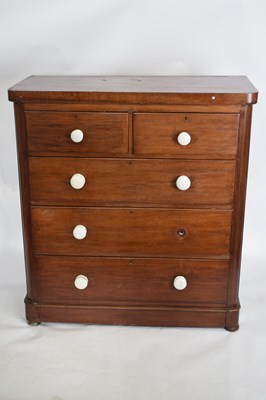 Lot 272 - Victorian mahogany chest of two short over...
