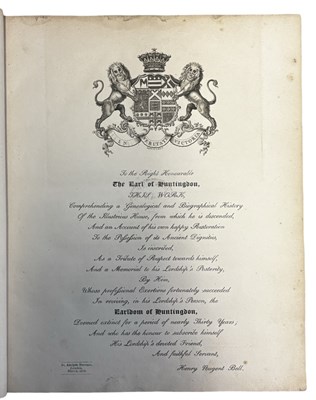 Lot 51 - HENRY NUGENT BELL: THE HUNTINGDON PEERAGE;...