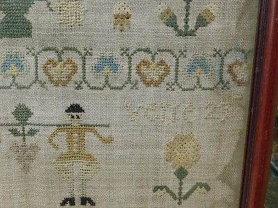 Lot 187 - A 19th century sampler, with religious text,...
