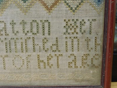 Lot 187 - A 19th century sampler, with religious text,...
