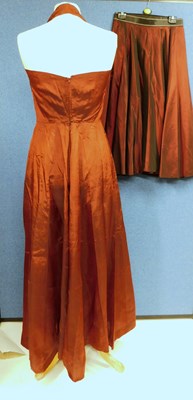 Lot 28 - A ladies burgundy halter neck evening gown...